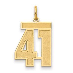 14k Yellow Gold, Jersey Collection, Medium Number 41 Pendant